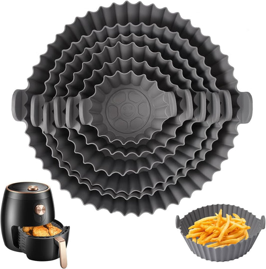 6 Piezas bandeja de silicona para freidora de aire ( colores variado )